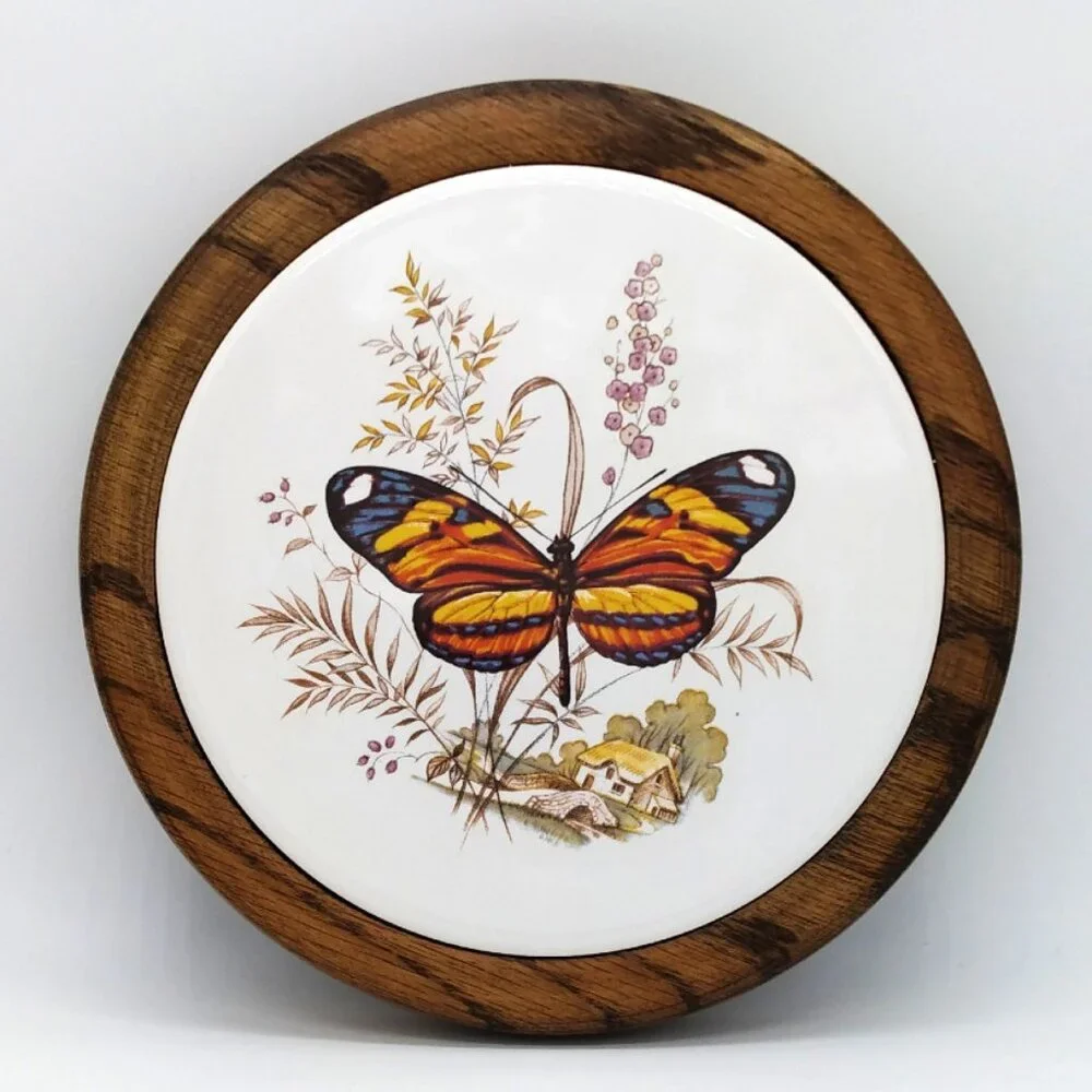 Heirloom Oak by Didware Vintage Oak Wood and Tile Trivet 7.25